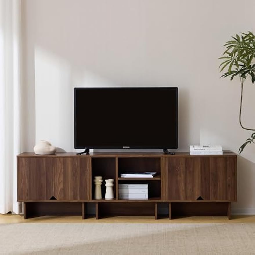 Modular TV Stand for 70-Inch TV, Also Used as Storage Sideboard,Bookcase,3pcs End Table,Nightstand,Buffet Cabinets with Adjustable Shelf,Coffee Table for Living Room, Dining Room,Bedroom,Walnut