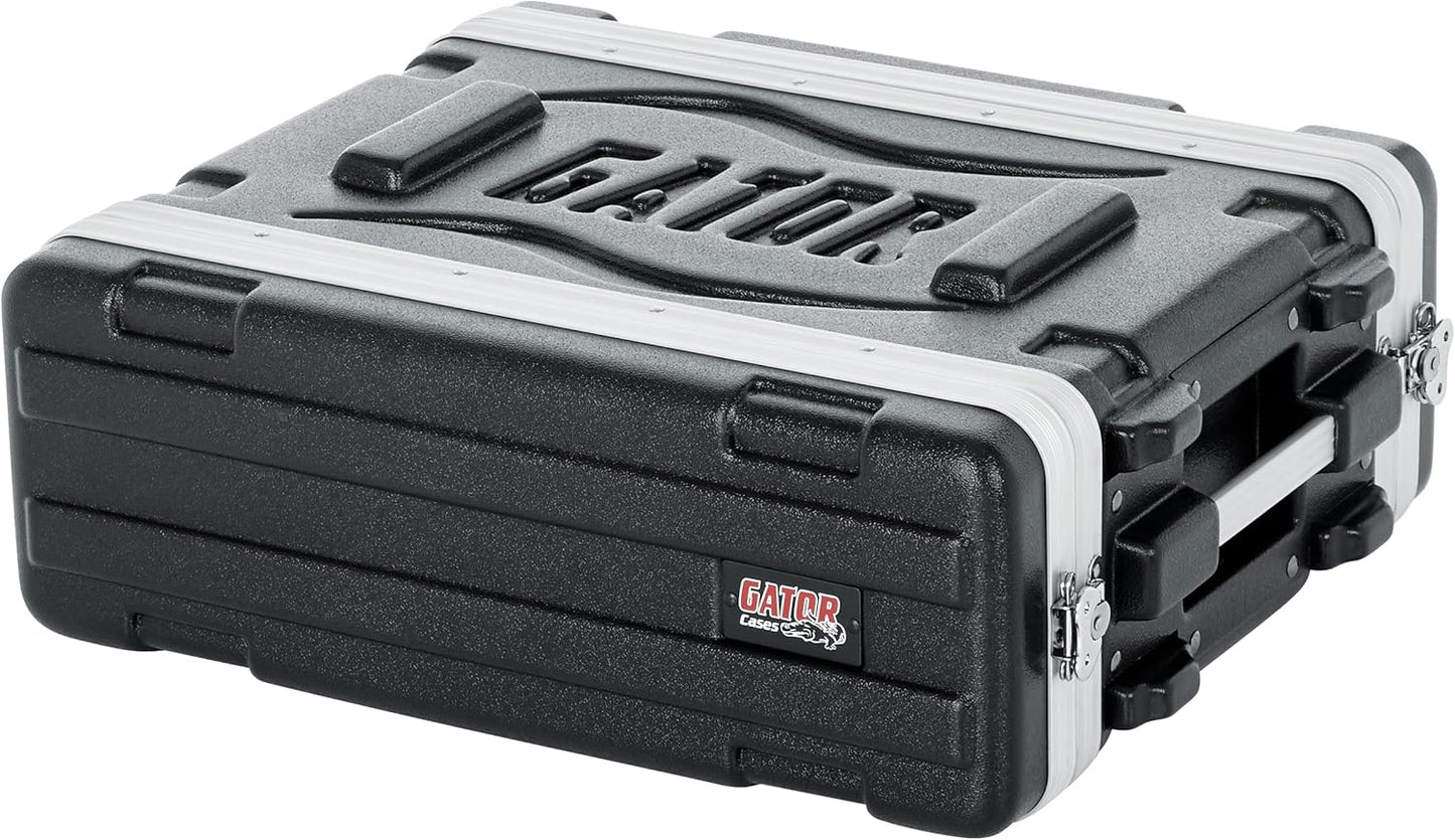 Gator Cases Lightweight Molded 6U Rack Case with Heavy Duty Latches, Shallow 14.25" depth (GR-6S)