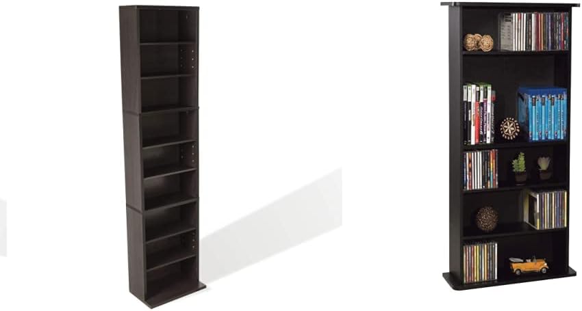 Atlantic Summit Media Storage Cabinet – Protects & Organizes Prized Music, Movie, Video Games or Memorabilia Collections, PN 74735727 in Espresso
