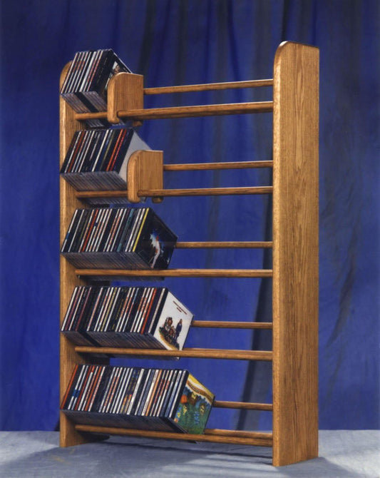 Wood Shed 501 Solid Oak 5 Row Dowel CD Rack