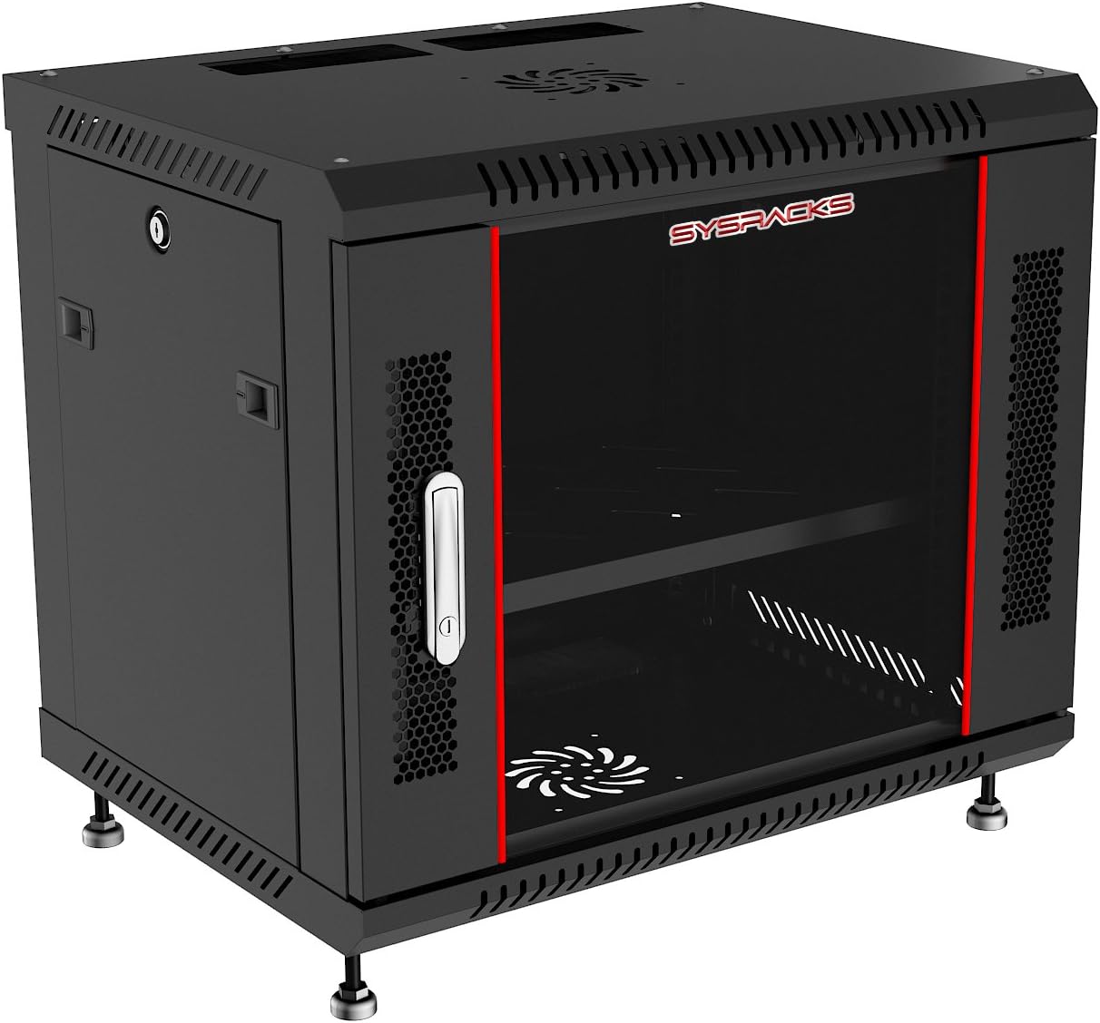 Server Rack 18U Wall Mount Server Rack Locking Wall Cabinet 19 Inch Rack Av Audio Video Rack Lockable Cabinet Network Rack with PDU - Shelf - Dust Proof Cable Entries - Fan - Wheels – Sysracks