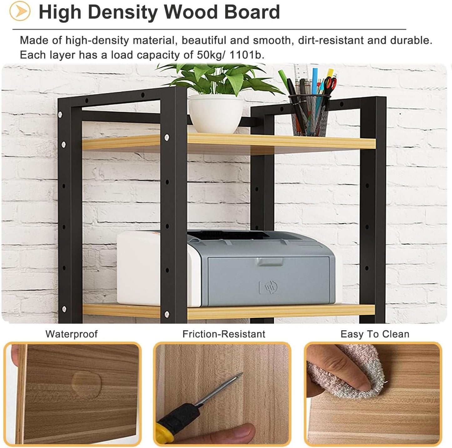 6 Tier Audio Rack Tower, Corner TV Console and AV Media Components Cabinet, Heavy Duty Stereo Racks and Stands with Adjustable Wooden Shelf for Home/Office/Theater(A)