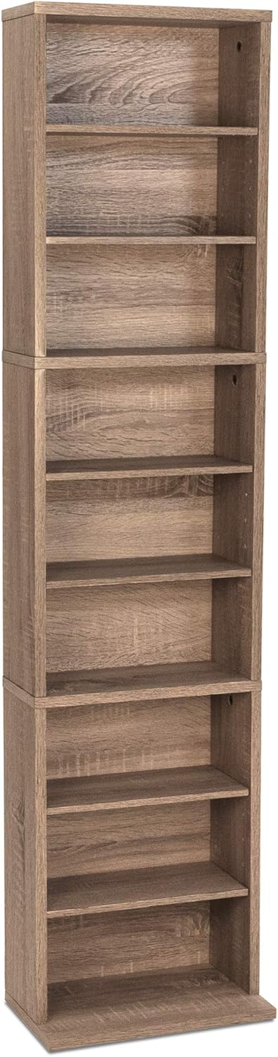 Atlantic Summit Media Storage Cabinet – Protects & Organizes Prized Music, Movie, Video Games or Memorabilia Collections, PN 74735727 in Espresso