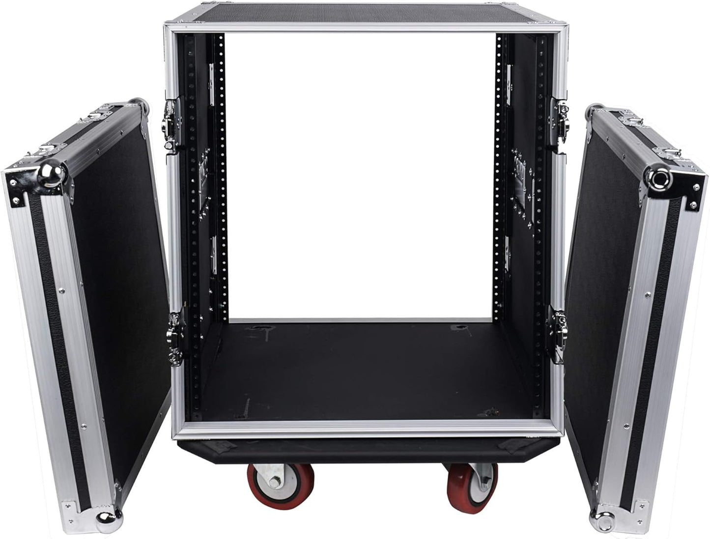 Sound Town 12U PA/DJ Rack/Road Case, 12-Space, with 21” Rackable Depth, Casters, Plywood, Metal Ball Corners - Pro Tour Grade (STRC-12UW)