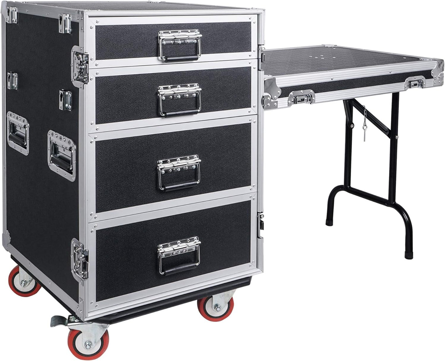 Sound Town 12U PA/DJ Rack/Road Case, 12-Space, with 21” Rackable Depth, Casters, Plywood, Metal Ball Corners - Pro Tour Grade (STRC-12UW)