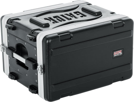 Gator Cases Lightweight Molded 6U Rack Case with Heavy Duty Latches, Shallow 14.25" depth (GR-6S)
