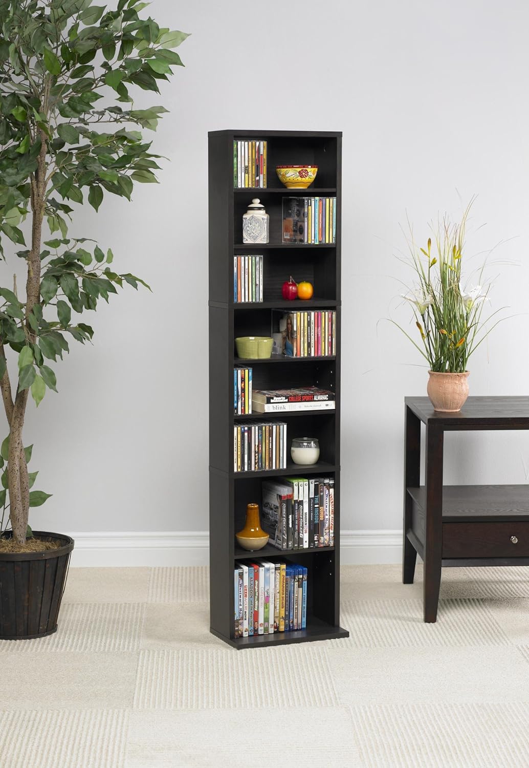 Atlantic Summit Media Storage Cabinet – Protects & Organizes Prized Music, Movie, Video Games or Memorabilia Collections, PN 74735727 in Espresso